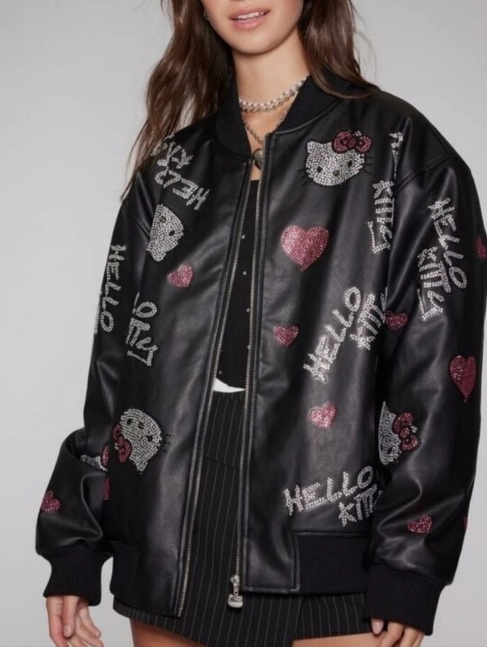 Hello Kitty and Friends x Forever 21 Rhinestones Bomber Jacket